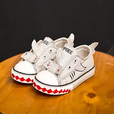 Детская обувь детская парусиновая обувь с персонажами мультфильмов детская обувь с милым тигром с животным принтом обувь для малышей кроссовки для девочек 19-29 - Цвет: Gray rhinoceros