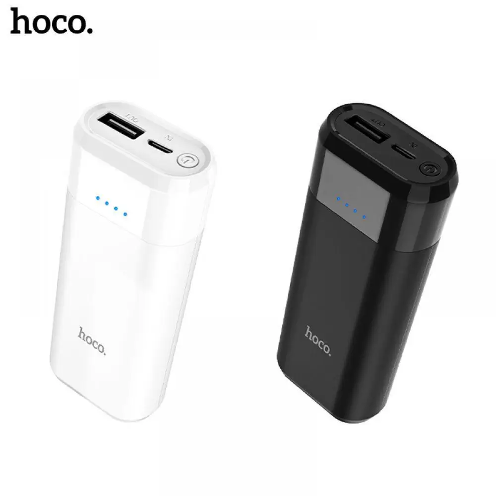 HOCO power Bank 5200 мАч mi ni USB светодиодный 18650 литиевый внешний аккумулятор портативное