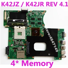 K42JZ материнская плата REV 4,1 для ASUS K42J K42JZ K42JR A40J X42J A42J Материнская плата ноутбука K42JZ материнская плата K42JZ материнская плата Тесты