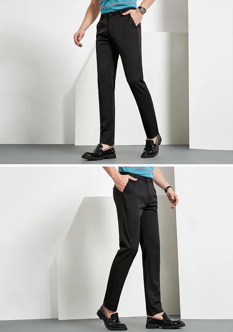 2019 новые летние брюки мужские модные деловые мужские брюки длинные стрейч тонкие мужские повседневные брюки Pantalon Летняя мужская