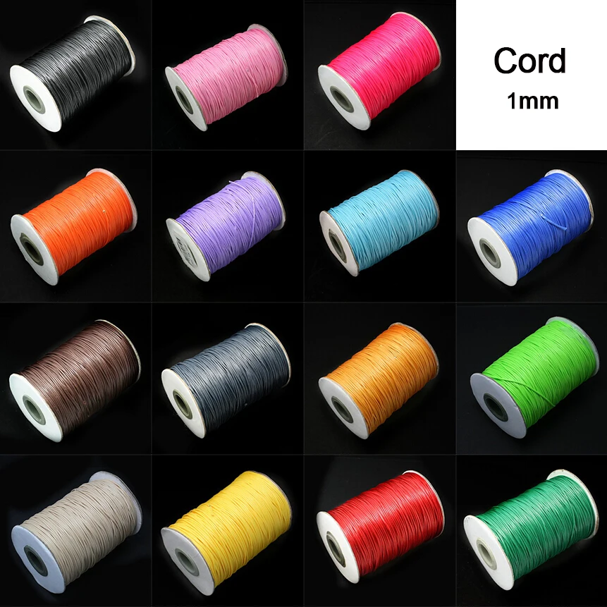 

Hot 15 meters 1MM Waxed Thread Cotton Cord String Beads Strap Jewelry Findings Necklace Rope for DIY Necklace Bracelet Making