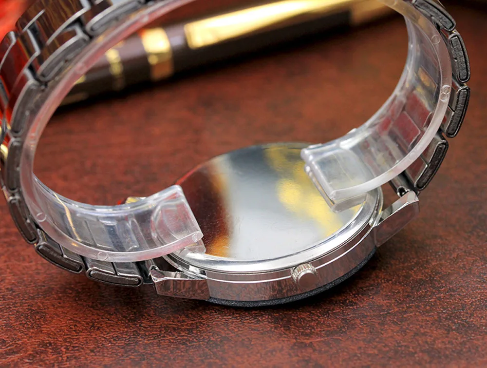 Новинка, высококачественные модные женские и мужские часы из нержавеющей стали, аналоговые кварцевые мужские наручные часы