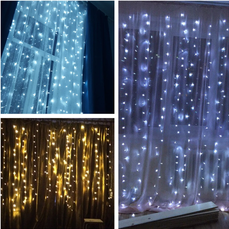 AIFENG Led Curtain Fairy Light 3x1.5M 3x2M 3x3M Christmas Garland String 144 192 300Led Holiday Lighting For Wedding Party Decor AIFENG Led Curtain Fairy Light 3x1.5M 3x2M 3x3M Christmas Garland String 144 192 300Led Holiday Lighting For Wedding Party Decor