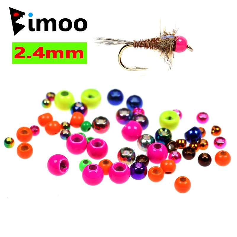 

Bimoo 20PCS/Bag 3/32 2.4mm Fly Tying Brass Beads Painted Fly Tying Brassie Beads Copper Beadhead Pink Orange Rainbow Green