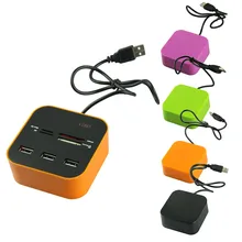 USB Hub USB 2.0 Hub Combo All In One Multi Card Reader With 3 Ports For MMC / M2 / MS USB Splitter Port PC Accessories