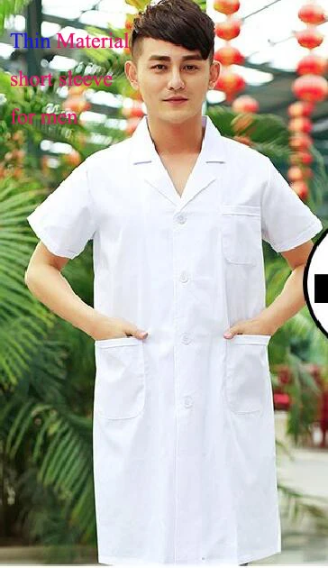 Длинный рукав женщины/мужчины белый медицинский Халат медсестры услуги Униформа костюм медика одежда белый лабораторный халат доктор одежда 18 - Цвет: Thin Material