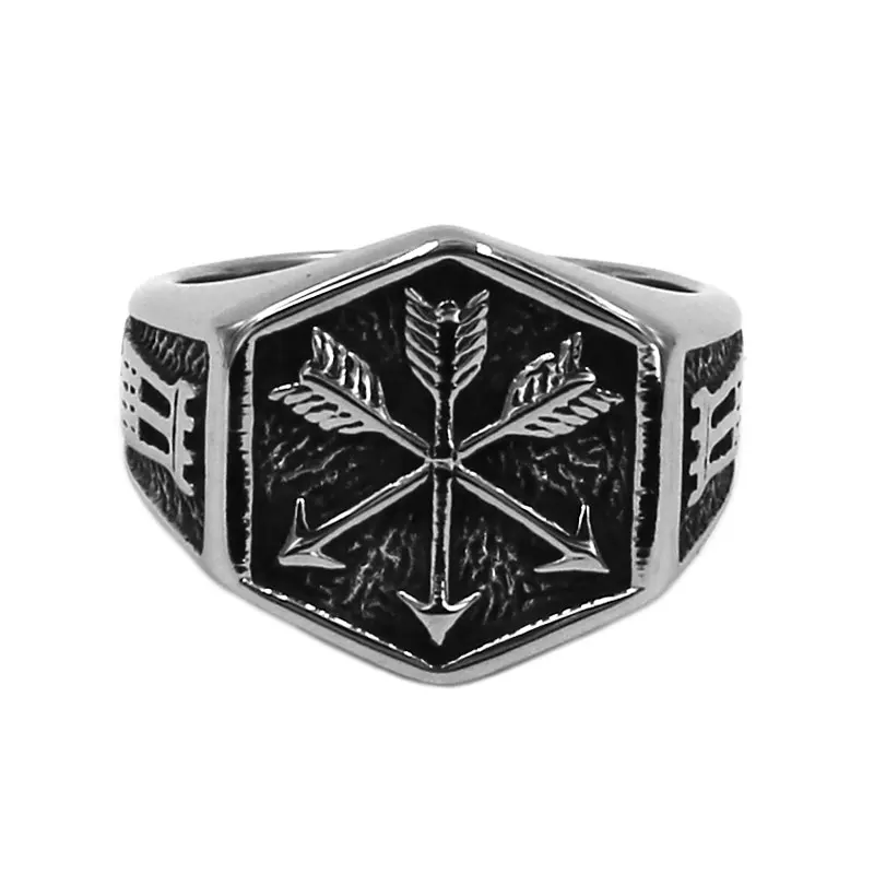 

Wholesale Cupid's Arrow Ring Stainless Steel Jewelry Biker Men Ring 991B