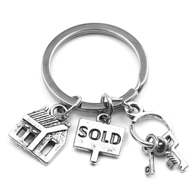 Llaveros Mujer With House Keys Sold Charms Accessories Estate Agent Keychain Sleutelhanger Keyring | Украшения и аксессуары