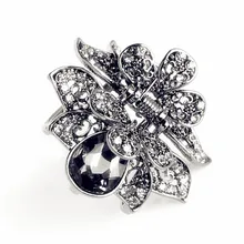 Очаровательные ювелирные изделия из стекла Винтажная заколка для волос Сплав Краб зажим Многоцветный Большой Хрустальный цветок когти для волос для женщин Свадебные аксессуары для волос