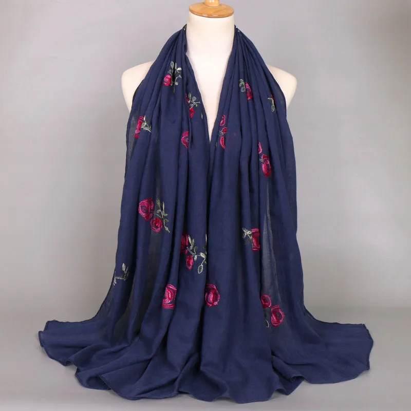 2020 женский шарф с вышивкой винтажные осенние шали из пашмины и хлопка розовыми