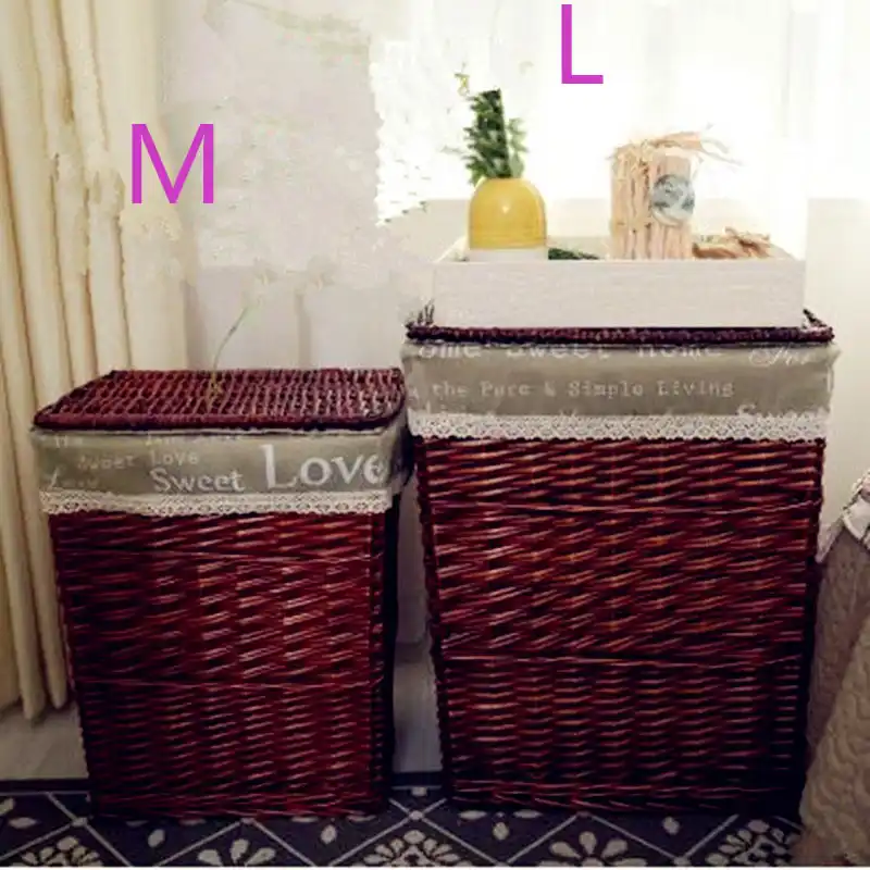 2018 Wicker Storage Basket Rattan Hamper Laundry Toy Wicker Storage Basket Rattan Hamper