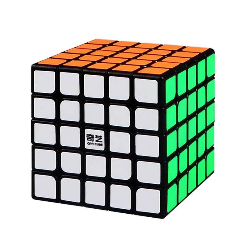QiYi Rubbik волшебный куб 2x2x2 3x3x3 4x4x4 5x5x5 6x6x6 7x7x7 стикер Cubo Magico скорость игра-головоломка кубические игрушки для детей начинающих - Цвет: 5 black