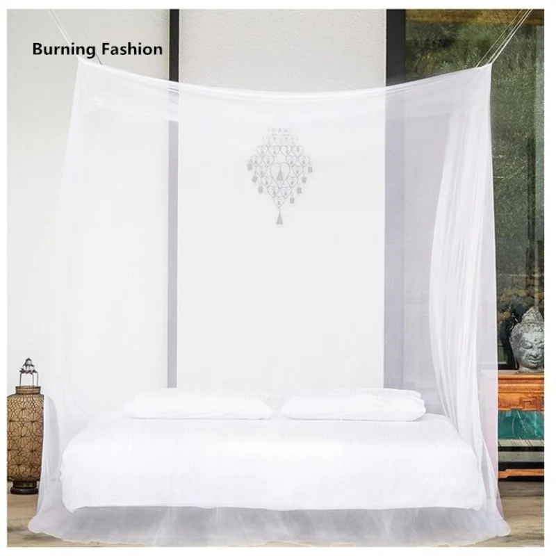 

Insect net white square column bed home dormitory camping mosquito net