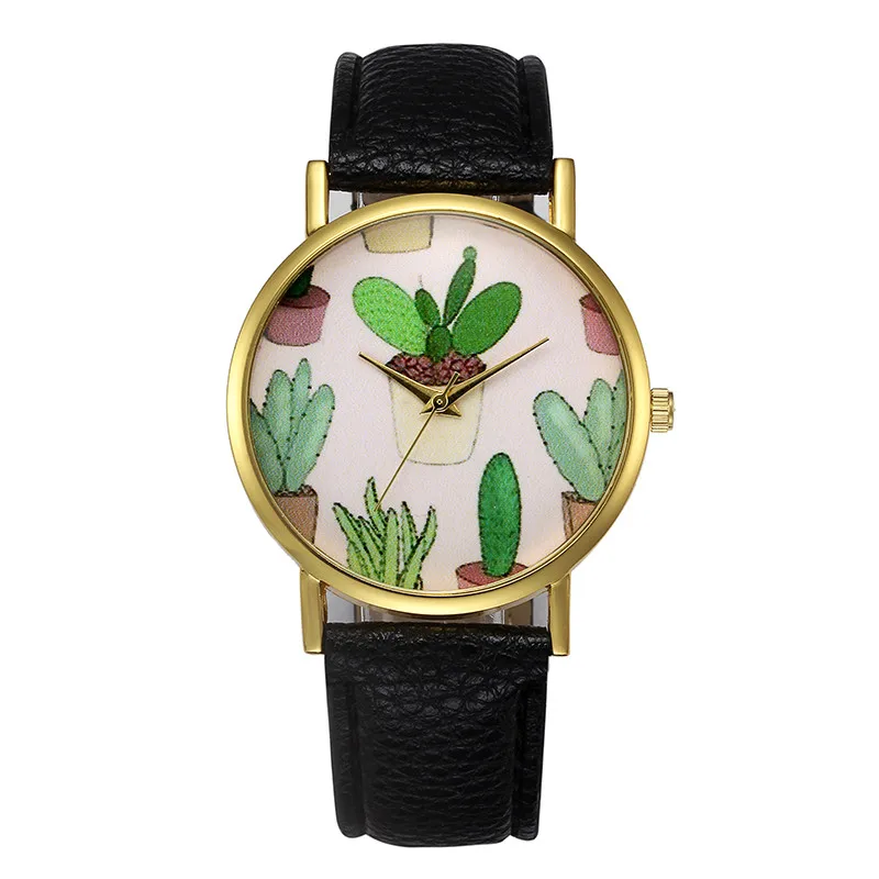 Relojes mujer 2018 модные женские часы в стиле ретро с принтом кактуса повседневные