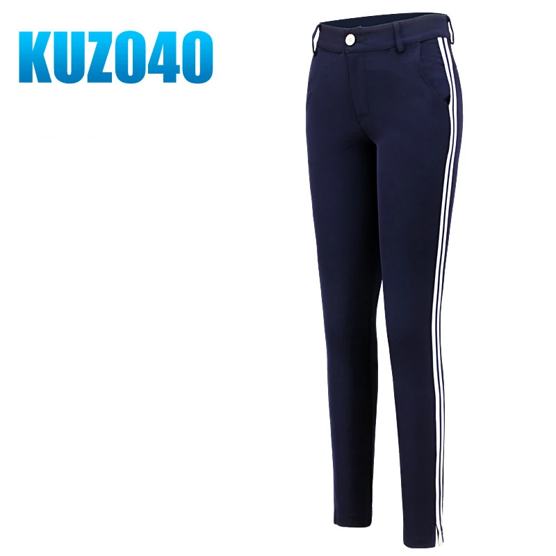 PGM Golf Pants Women Polyester Breathable Top Elasticity Stripe trousers Spring autumn Women's Sports slim Golf Pants Tee Hole