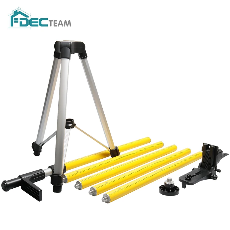 

12 Ft./3.7m Adjustable Telescoping Pole with 1/4-Inch by 20-Inch Laser Mount for Rotary and Line Lasers with Tripod 5/8 Adapter