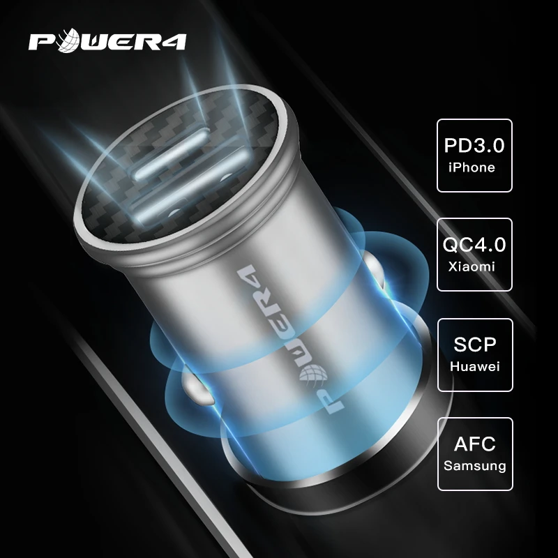 Беспроводное Автомобильное зарядное устройство Power4 с умным чипом поддержка QC4.0