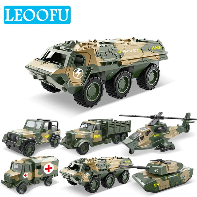 

LEOOFU toy car pull back alloy car model boy toy military tanks and armored vehicles model toy gift for children birthday gift