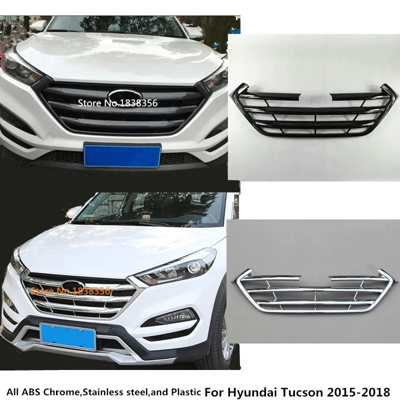 Для hyundai Tucson автостайлинг кузова детектор крышки ABS хромированная отделка передние гоночные шашки гриль решетчатый каркас 1 шт