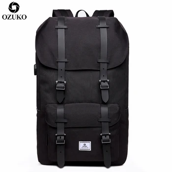 

OZUKO Men's Backpack Casual Student School Backpack Large Capacity Travel Backpack USB charging Laptop Computer Bag For Teenager