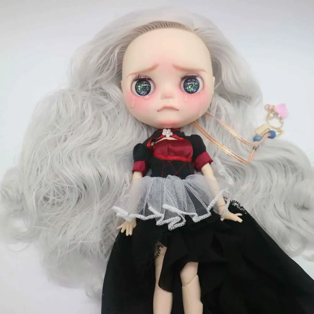 Кастомизация кукла Обнаженная шарнир тело blyth кукла-517 Sad girl - Цвет: doll and clothes