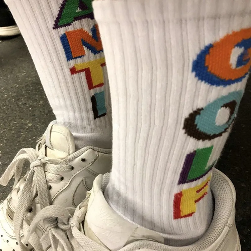 

Golf long socks men women hip hop streetwear cotton casual justin bieber anti kanye west socks harajuku summer happy gift socks