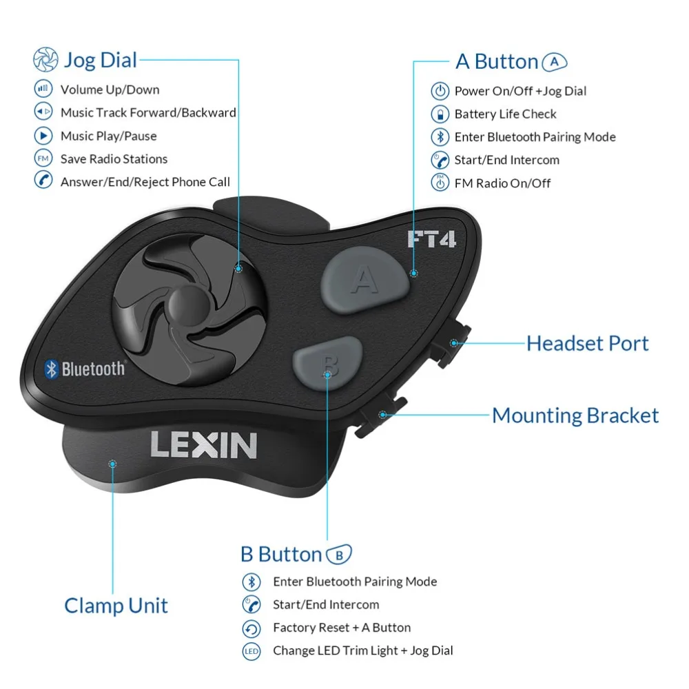 LEXIN LX-FT4 2 шт 1-4 Rider мотоцикл Bluetooth шлем гарнитура домофон с fm-радио для мотоцикла/внедорожника/снегохода