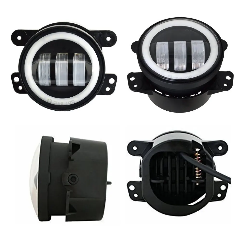 2PCSPair 4 Inch 30W LED Fog Light For Jeep Wrangler JK 07~14 High Power LED Fog Lamp Auto DRL Lighting Led Headlamp (6)