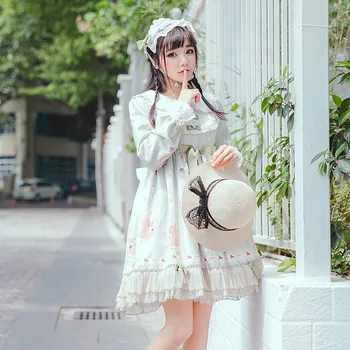 

Free Rushed Limited Shipping 2019 Lolita Squirrel Bowknot Printing Of Tall Waist Spot 0801 + Op Dress Baby Shirt