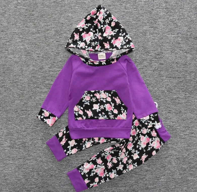 Детская толстовка с цветочным принтом, длинные штаны, комплекты одежды, Детский свитер, штаны, верхняя одежда