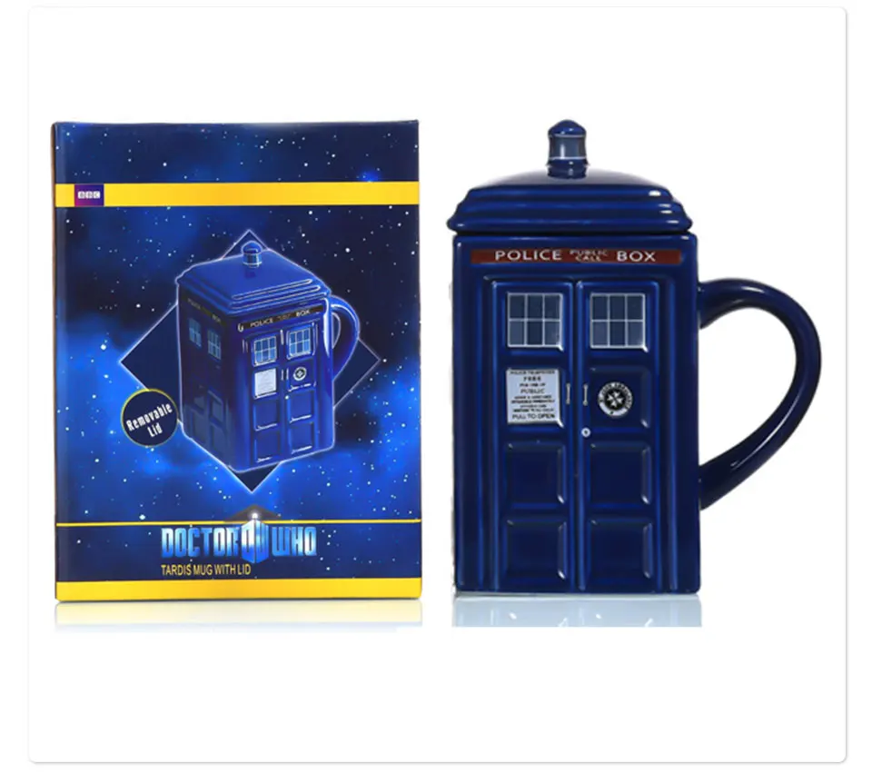 Doctor Who Tardis Police Box Ceramic Mug Cup With Lid Cover For Tea Coffee Mug Funny Creative Gift Christmas Presents Kid Men (11)