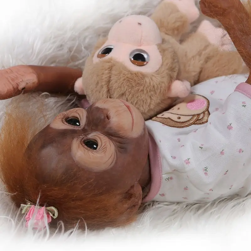 20 дюймов Реалистичная кукла мягкая силиконовая виниловая новорожденная обезьяна Реалистичная игрушка ручной работы детские подарки на день рождения