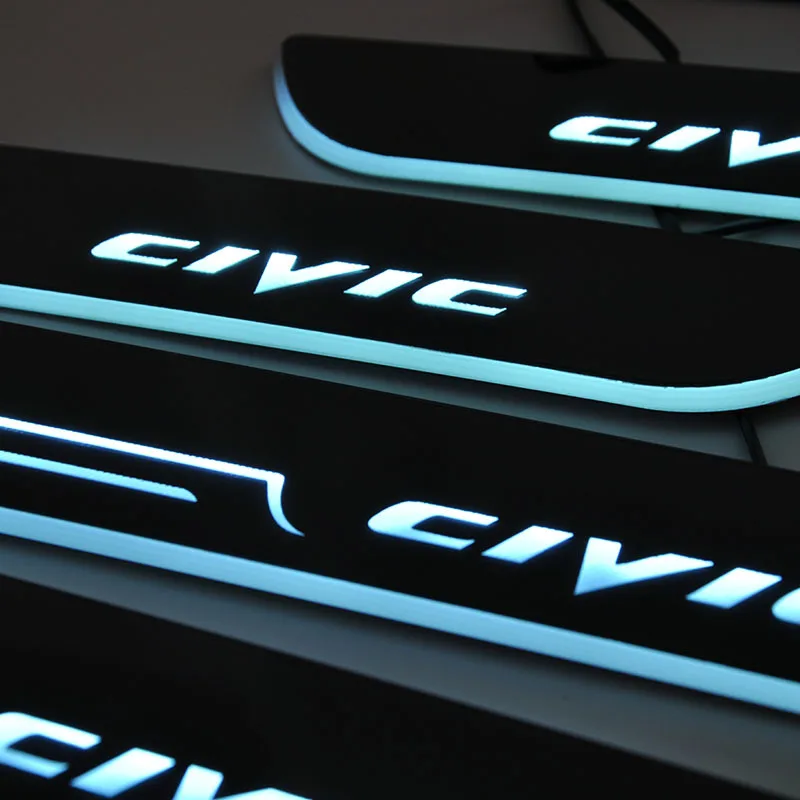 

Car-styling for Honda CIVIC LED Door Sill Scuff Plate Welcome Pedal threshold shining brilliant pedal for 2006-2017 HONDA CIVIC