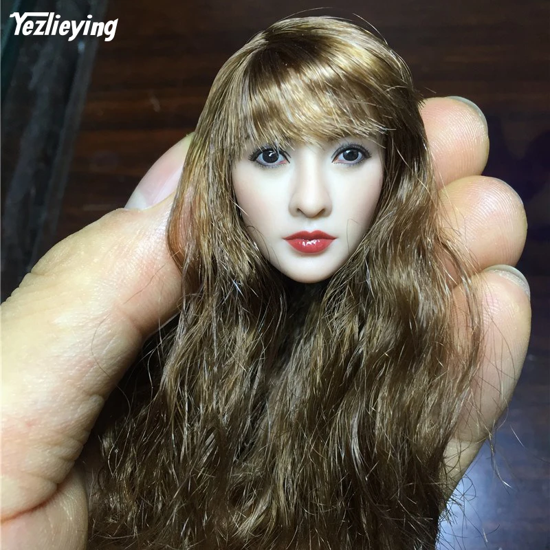 

1/6 Scale Asian Head Sculpt for 12 Inch Female Bodies Similar to Liu Yifei Jing Tian Long Yellow in bangs limited edition Figure
