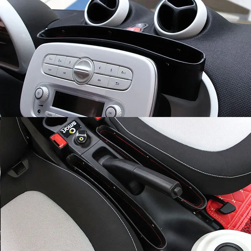Smart 451 453 Fortwo Forfour 2009- коробка для хранения передней панели автомобиля из искусственной кожи контейнер для хранения