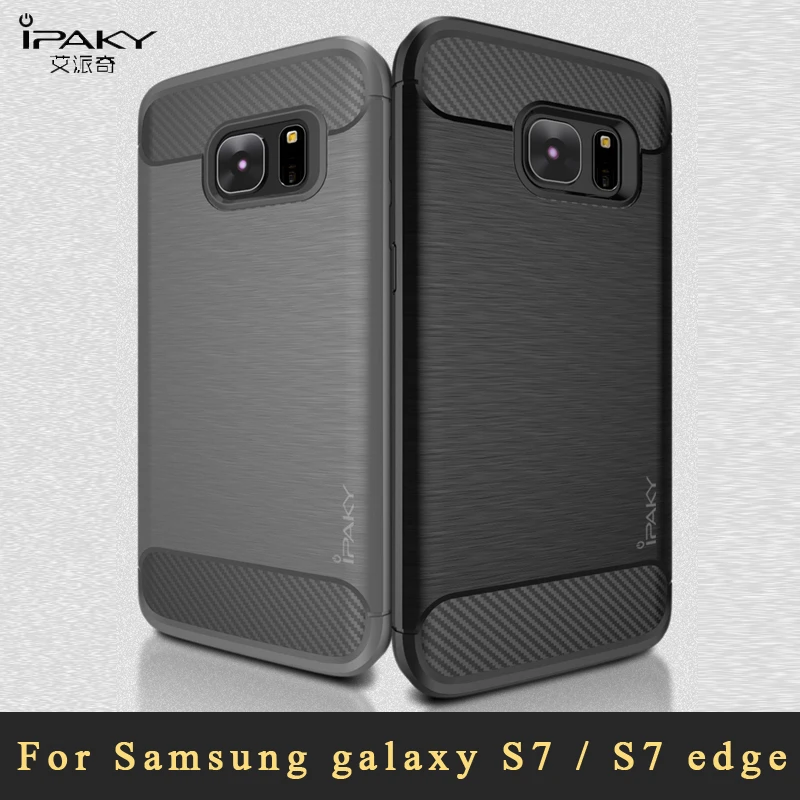 For samsung galaxy s7 case ipaky Brand silicone Back Cover edge Brushed TPU cases |
