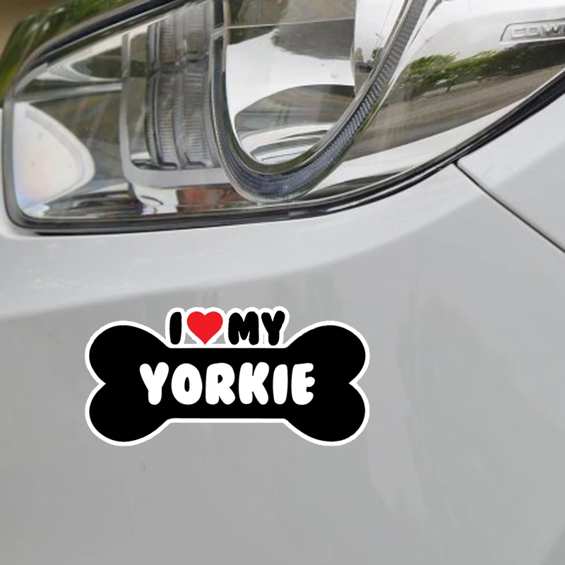 YJZT 15*7 1 см I Heart My Yorkie Dog Bone ПВХ автомобильный бампер автомобильные наклейки