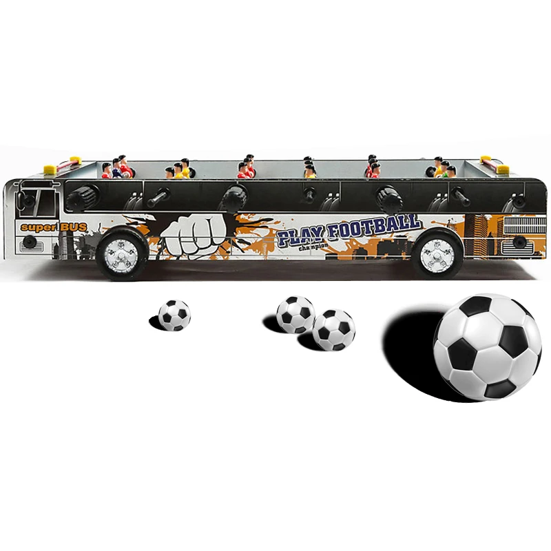 Настоящий 6 полюсов маленький мини-автобус футбольные столы детская Подарочная игрушка футбол кубок головоломка игра рейтинг спортивные игры 60,5*30,5*11 см