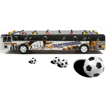 

New Real 6 Poles Small Mini Bus Soccer Tables Child Gift Toy Foosball Football Cup Puzzle Game Rating Sports Play 60.5*30.5*11cm