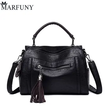 

High Quality Leather Vintage Message Bag Luxury Handbags Women Bags Designer Tassel Bags Women Shoulder Bags For Women 2018 Tote