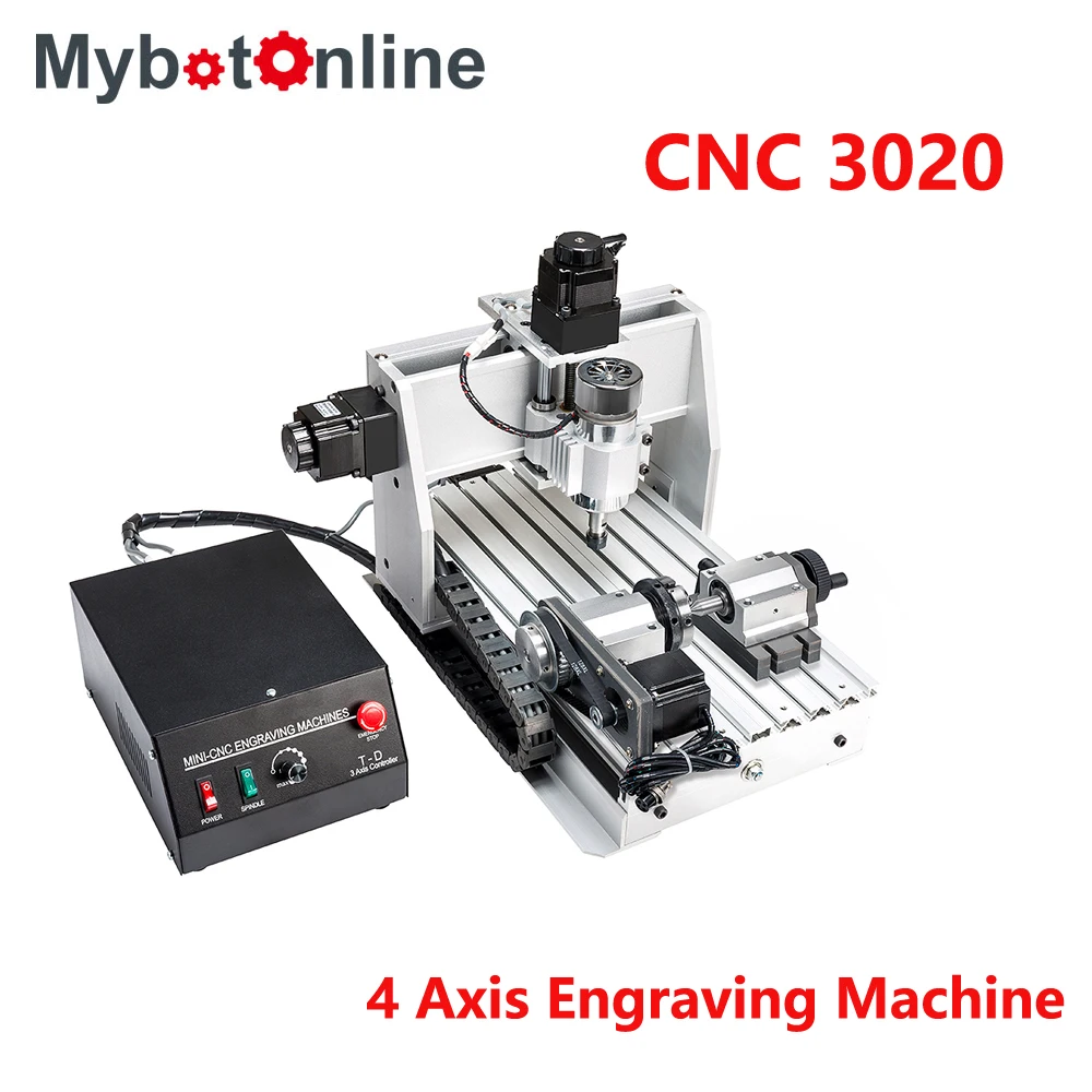 

4 Axis CNC Engraving Machine 300W/800W/1.5KW 3020 DC Power Spindle Motor MACH3 CNC Router Machine Drilling Router
