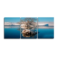 Laeacco Modern 3 Panel Wall Artworkwork Sea Island Posters and Prints Canvas Paintings Calligraphy Home Living Room Decor