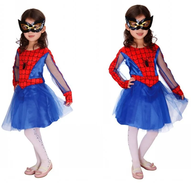 Детское платье для косплея «Человек-паук» для девочек, детское маскарадное платье для девочек, милый детский костюм на Хэллоуин, костюм на Рождество