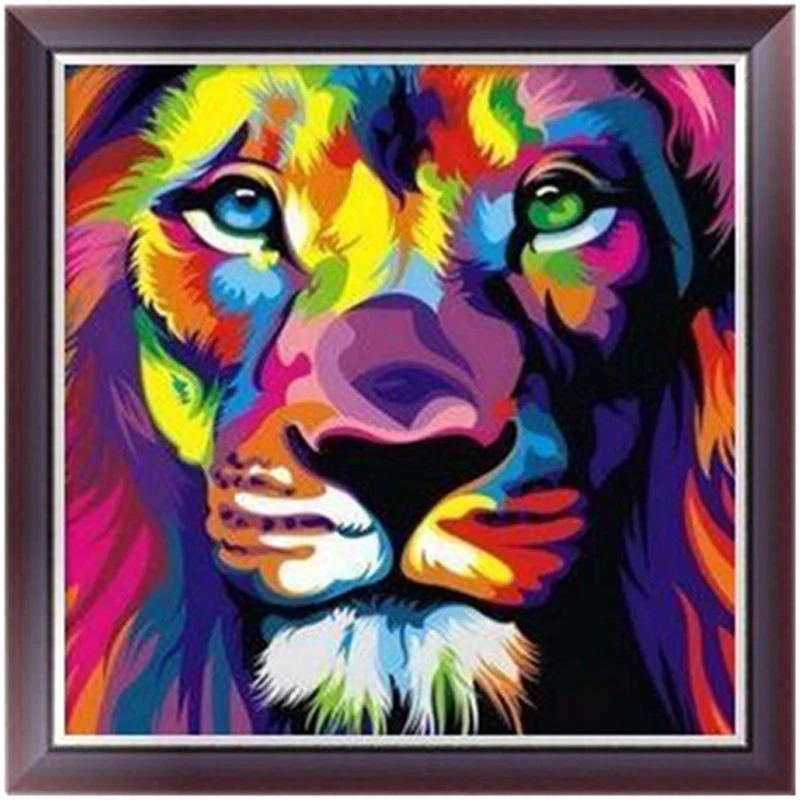 

DIY 5D Diamonds Painting Lion Round full Diamond Embroidery Cross Stitch Kits Diamond Home decor 25*25cm W215