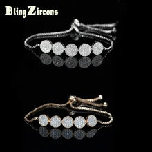 BeaQueen модные очаровательные кубический камень цирконий проложить параметр 5 круглая циркония с украшением в виде кристаллов регулируемый браслет украшение для Для женщин B059