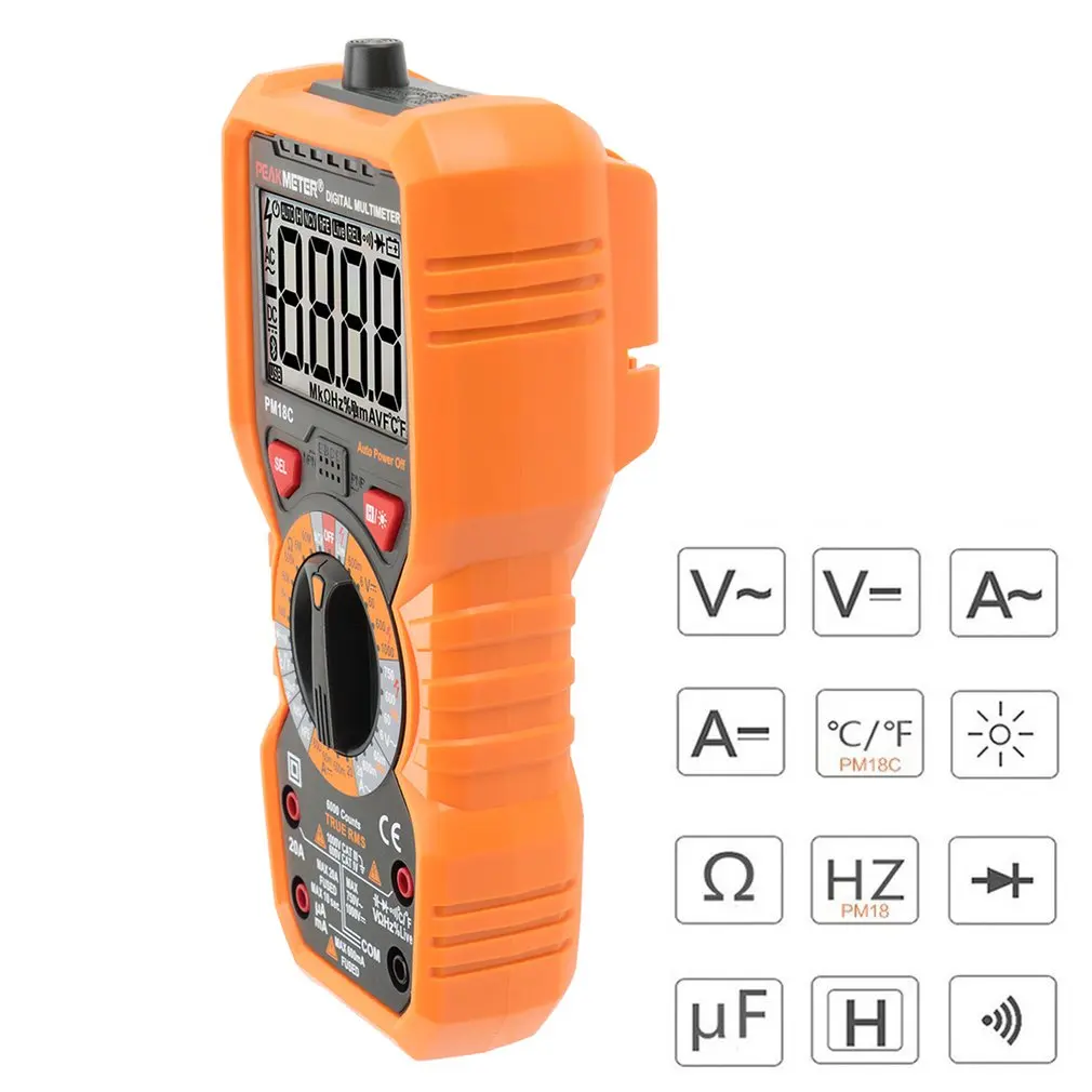 PEAKMETER PM8233E Авто Диапазон Цифровой мультиметр Multi function метр тестер инструменты DC