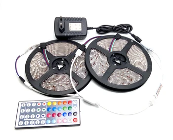 

IP65 Waterproof 5050 RGB 10M LED Strip Set Flexible Tape Home Decoration Lighting 44Keys IR Controller 12V DC Power Adapter