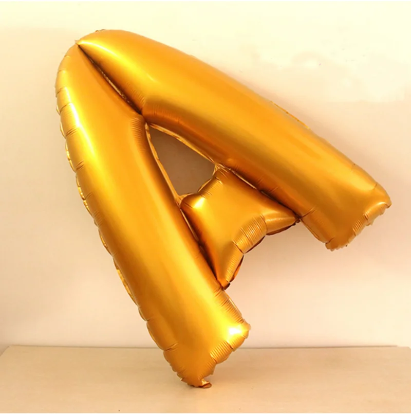 1 шт. 40 дюймов Свадебные и День рождения надувные буквы Diy название алюминиевый Фольга шарики для день рождения вечерние украшения детей и взрослых - Цвет: Золотой