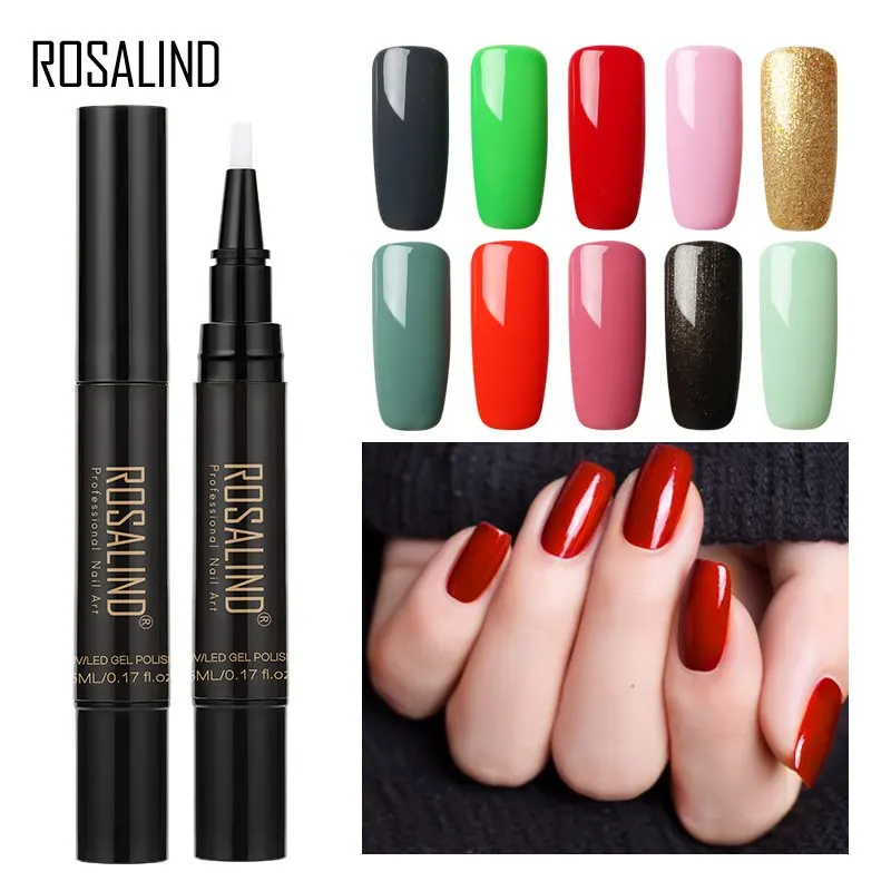 

ROSALIND 58 Colors Soak-off UV LED Gel Polish Pen Nail Polish Nails Art Multiple Colour Painting Gel Varnishes Base Manicure 5ML