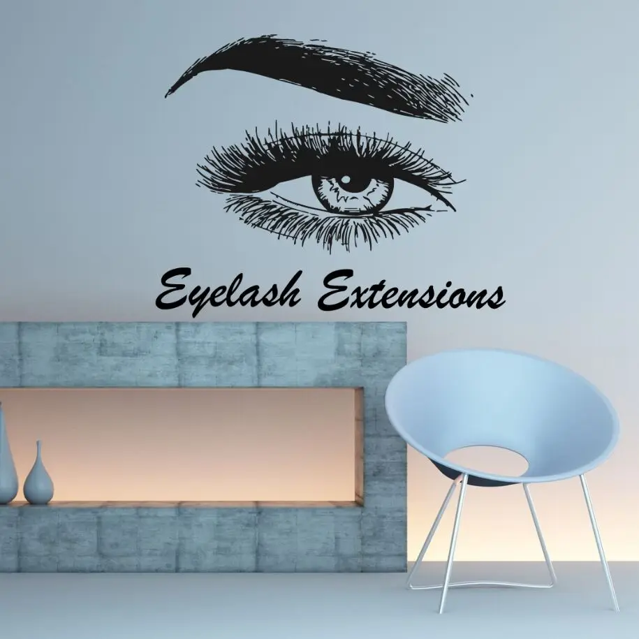 Eyelash Extension Wall Decal Eyelash Wall Sticker Beauty Salon